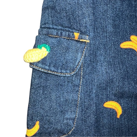 Kids denim skirt with crocheted banana pockets size 6 - Picture 2 of 6